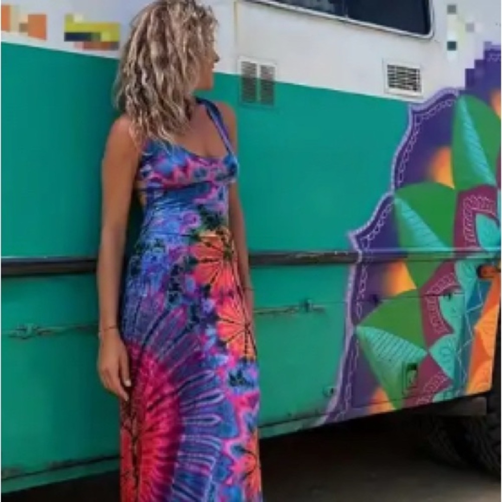 Colorful Tie-Dye Maxi Dress